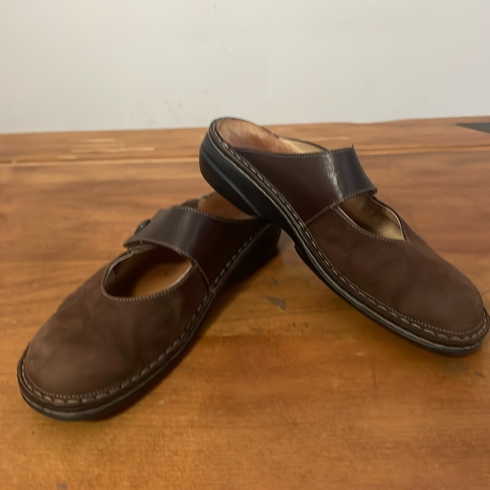 Finn Comfort Shoes Stanford Mules Brown Leather Euro Size 41